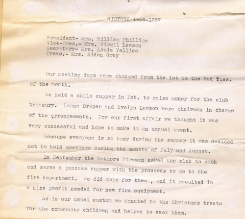 1956-1957 Mountain View Home Demonstration Club