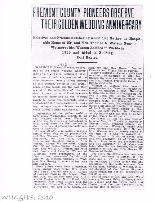 History Center Watson anniversary article